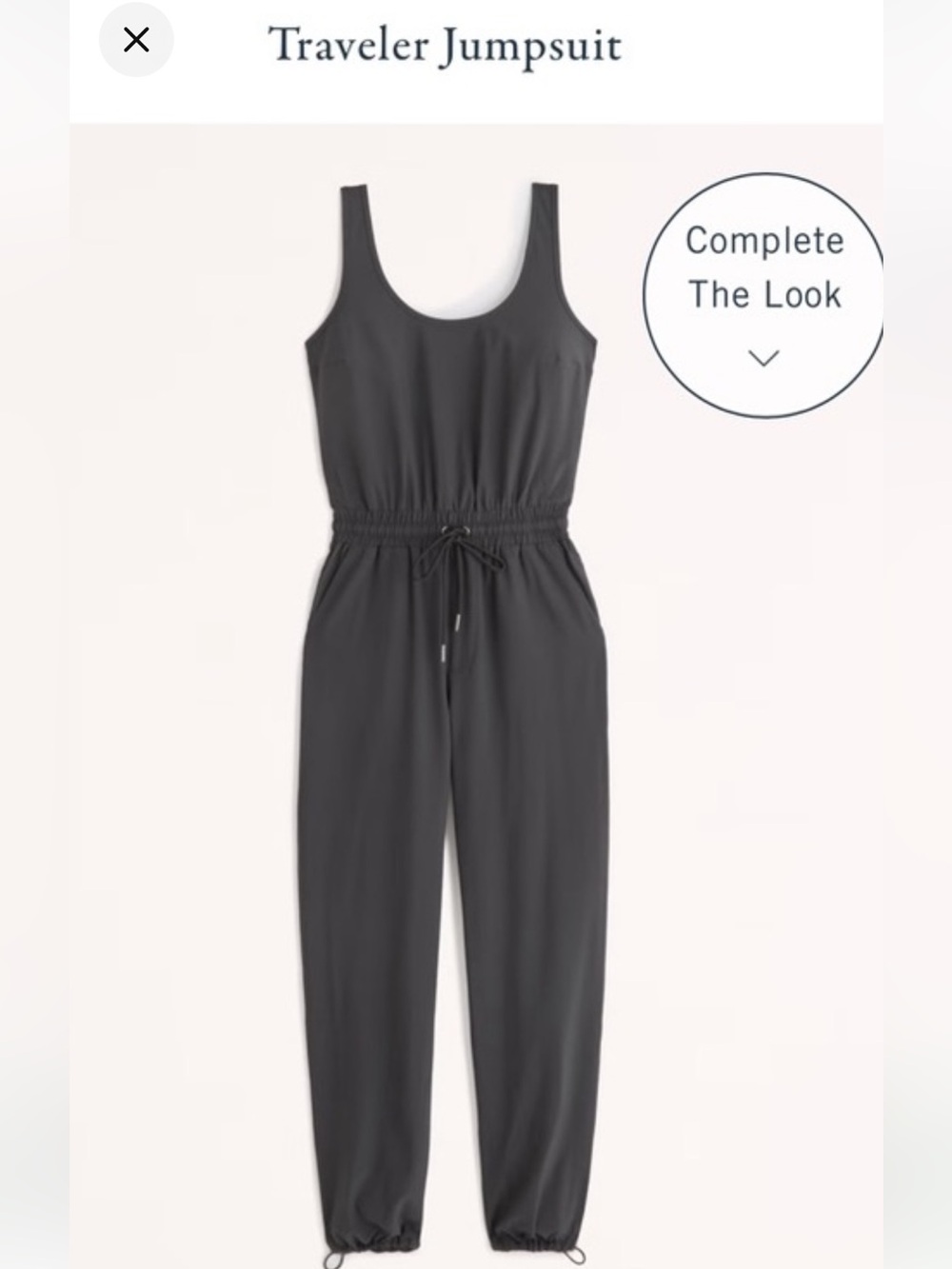 Abercrombie & Fitch Black Sleeveless Jumpsuit with Drawstring Waist